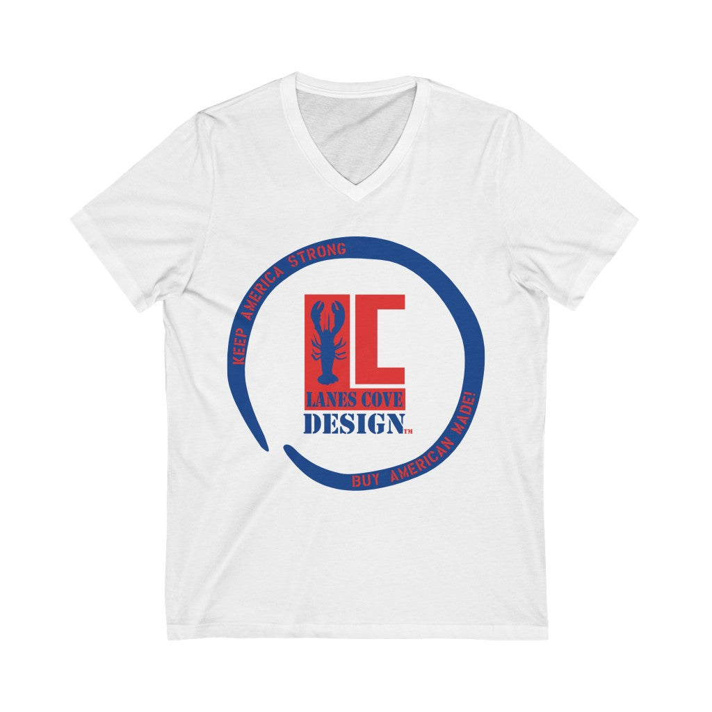 Keep America Strong V-Neck Tee - Lanes Cove Unisex Soft Cotton