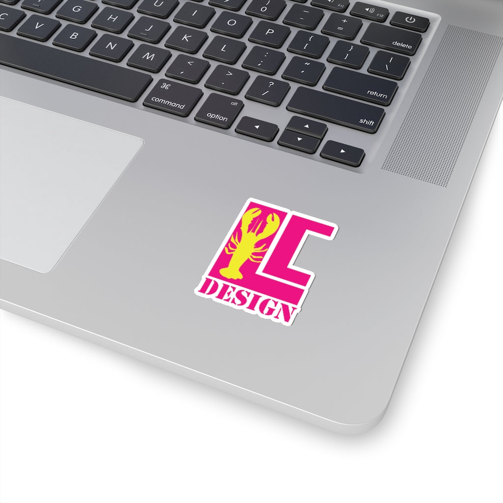 Lanes Cove Design Sticker Magenta Yellow Lobster - Gloucester Decal 4 Sizes