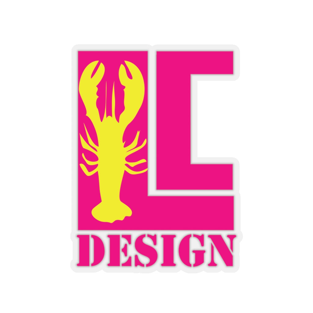 Lanes Cove Design Sticker Magenta Yellow Lobster - Gloucester Decal 4 Sizes