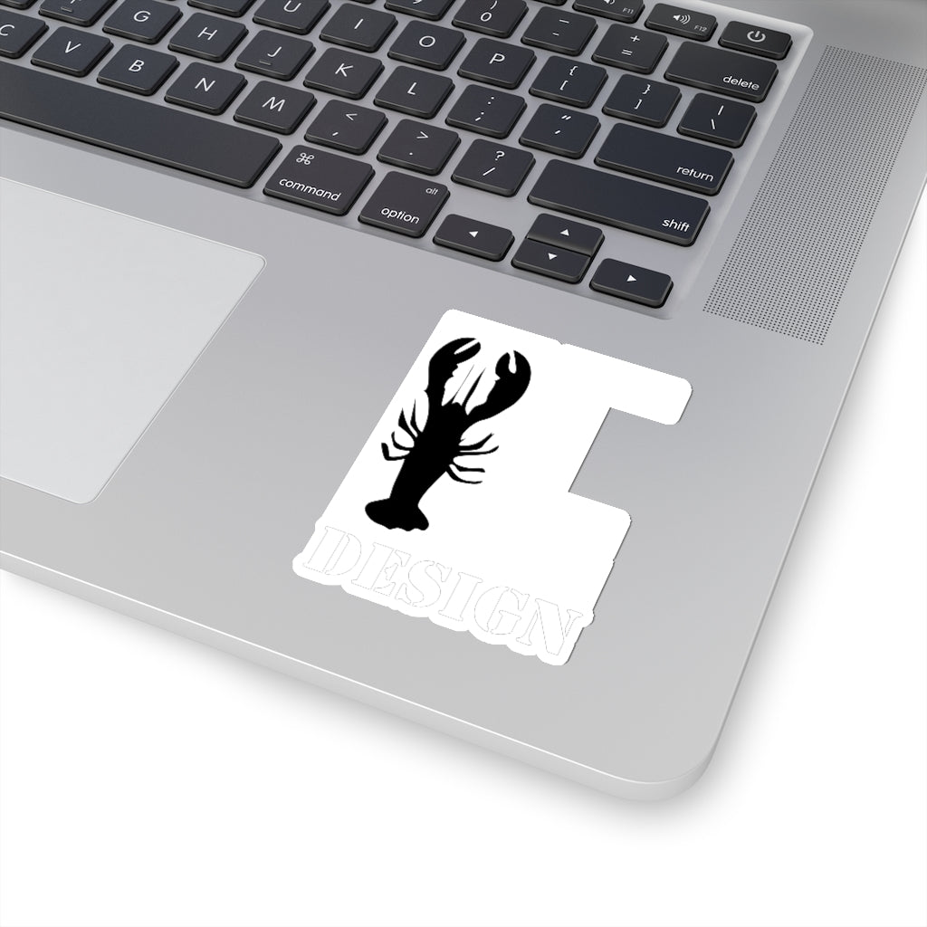 Lanes Cove Design Sticker White Black Lobster - Gloucester Decal 4 Sizes