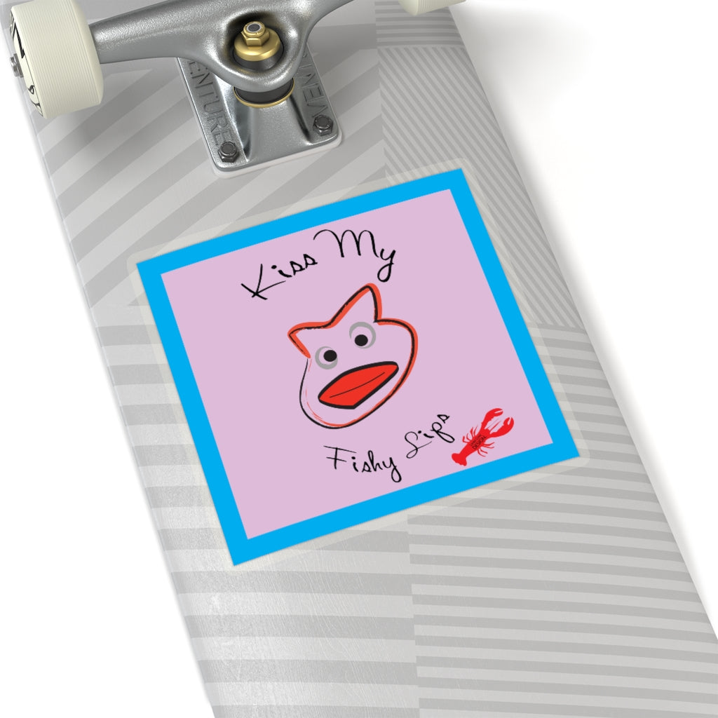Kiss My Fishy Lips Sticker - Fishing Humor Decal 4 Sizes