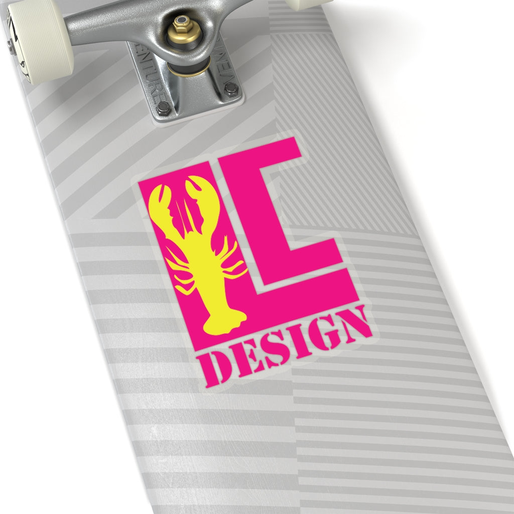 Lanes Cove Design Sticker Magenta Yellow Lobster - Gloucester Decal 4 Sizes