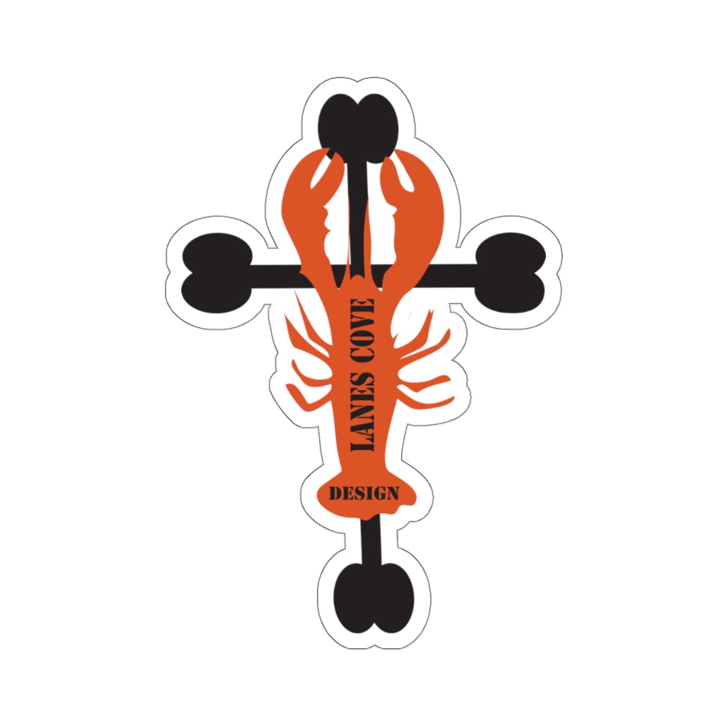 Lobster Cross Decal - Nautical Design 4 Sizes