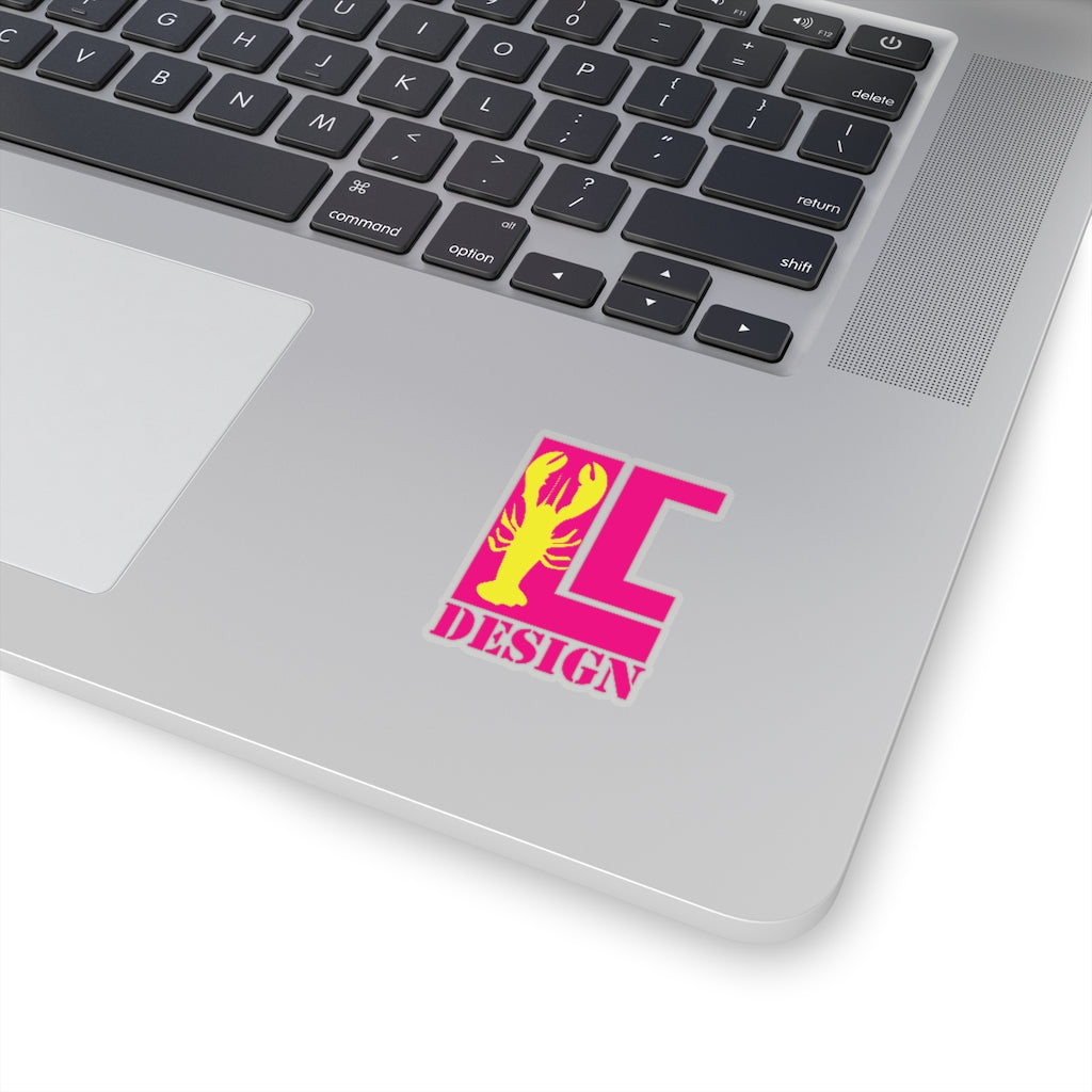 Lanes Cove Design Sticker Magenta Yellow Lobster - Gloucester Decal 4 Sizes