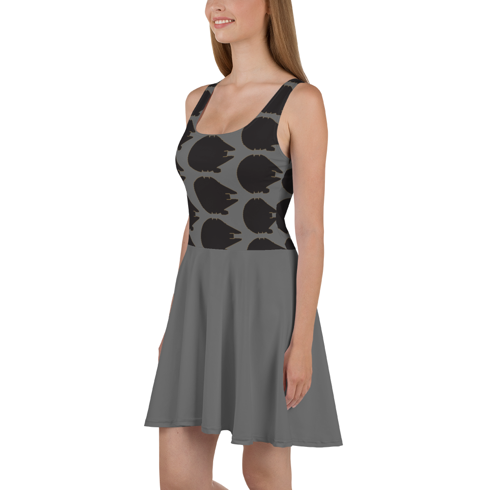 Space Falcom, in Black & Grey, Skater Dress