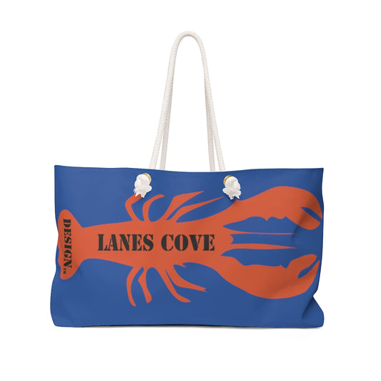 Lobster Beach Weekender Bag - Oversized Tote Gloucester Design 24x13