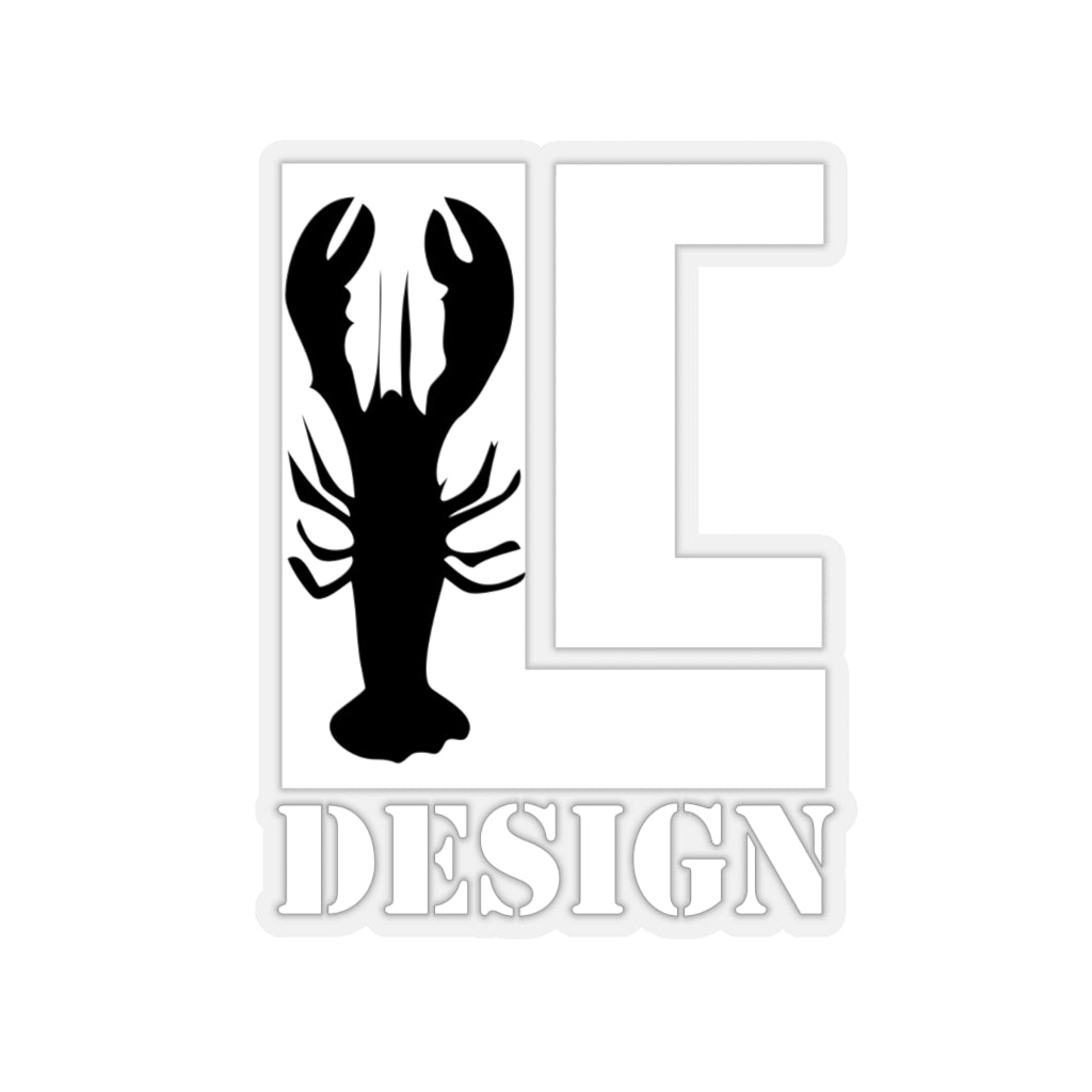 Lanes Cove Design Sticker White Black Lobster - Gloucester Decal 4 Sizes