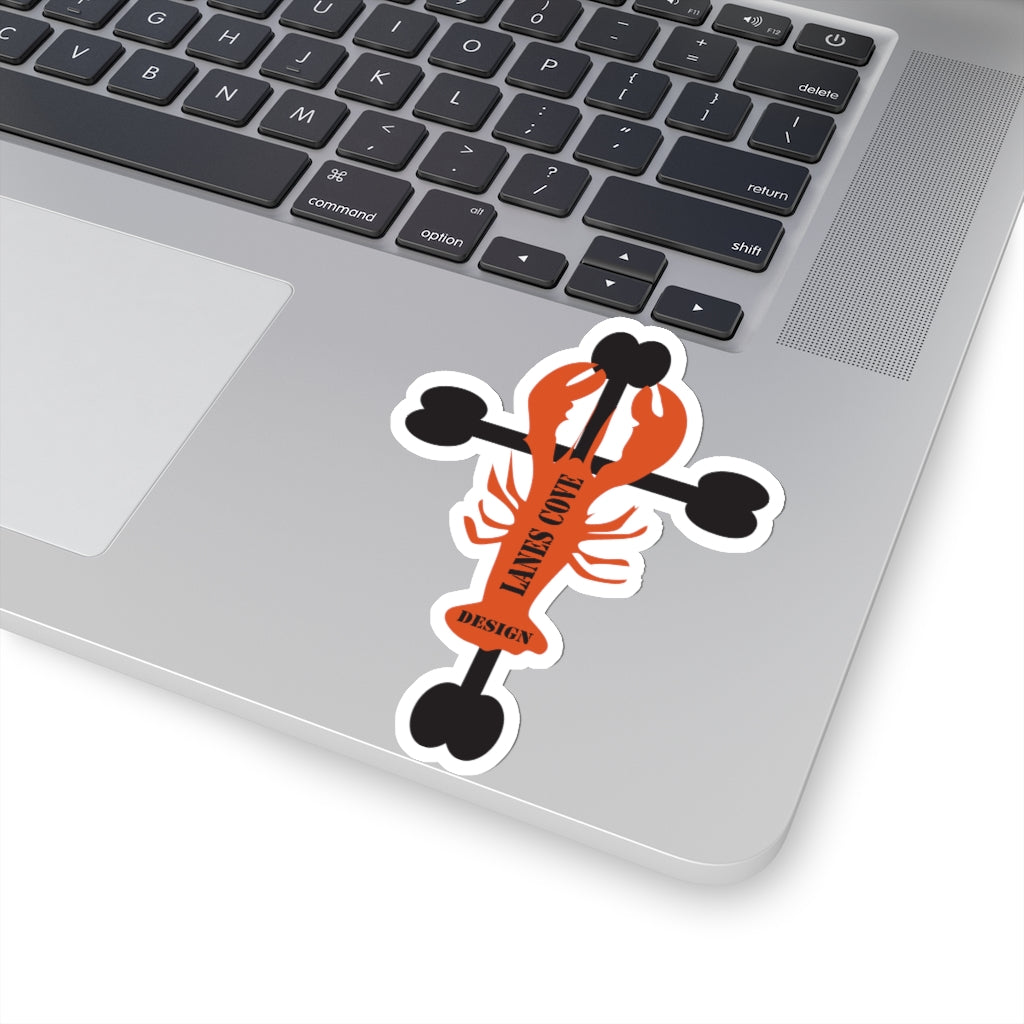 Lobster Cross Decal - Nautical Design 4 Sizes