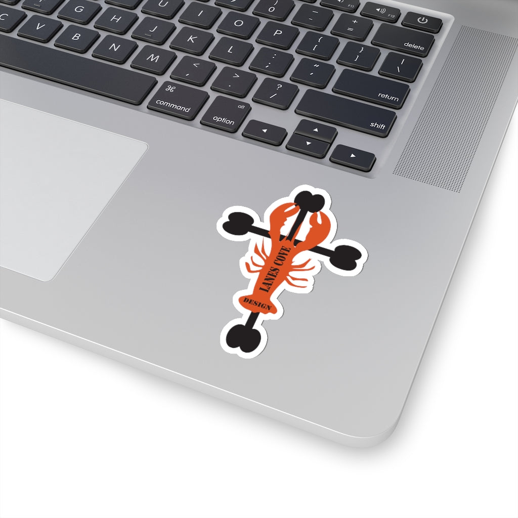 Lobster Cross Decal - Nautical Design 4 Sizes