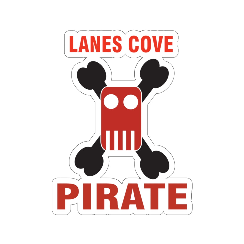 Lanes Cove Pirate Stickers Red Black - Nautical Design Decal 4 Sizes