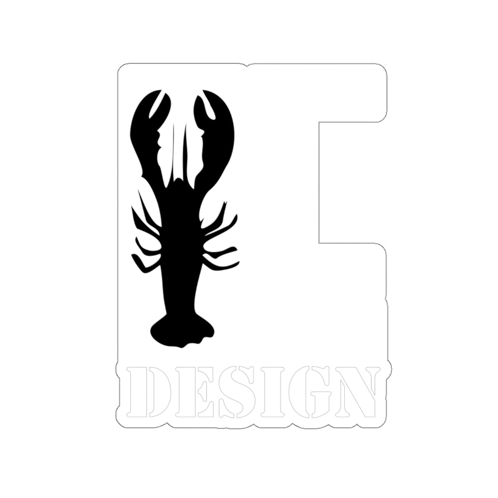 Lanes Cove Design Sticker White Black Lobster - Gloucester Decal 4 Sizes