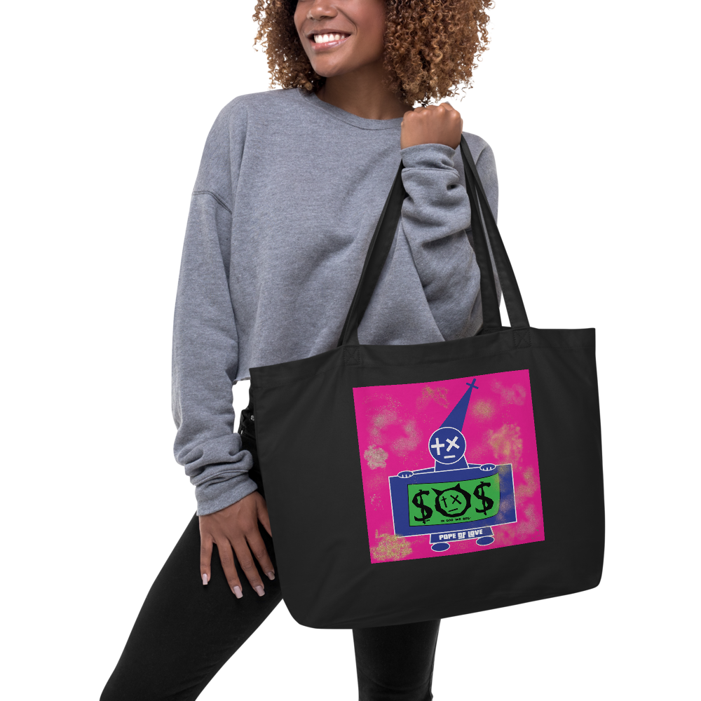Pope Of Love, Large organic tote bag