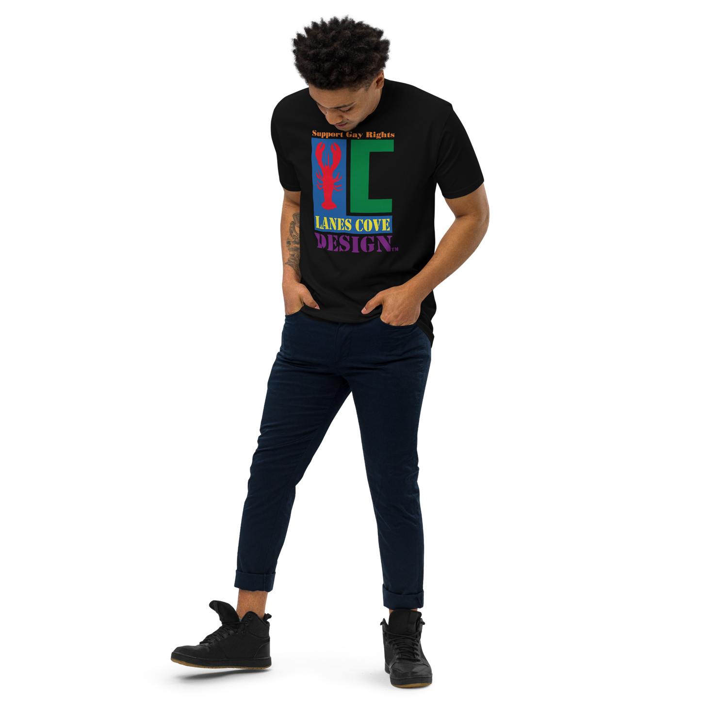Support Gay Rights Men’s premium heavyweight tee