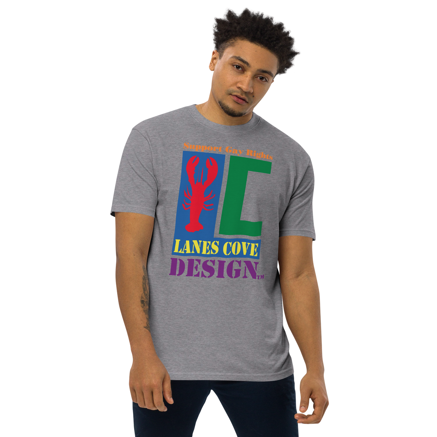 Support Gay Rights Men’s premium heavyweight tee