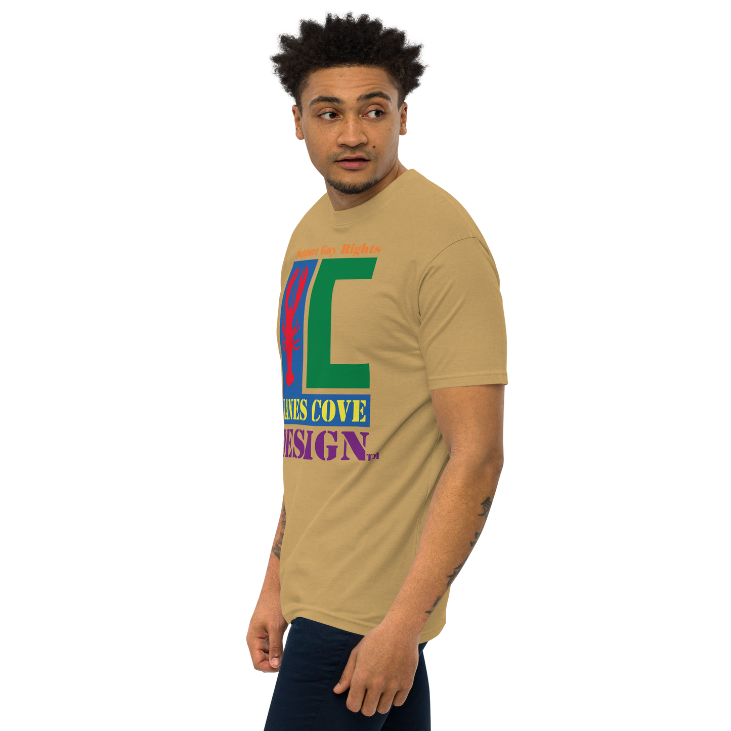 Support Gay Rights Men’s premium heavyweight tee