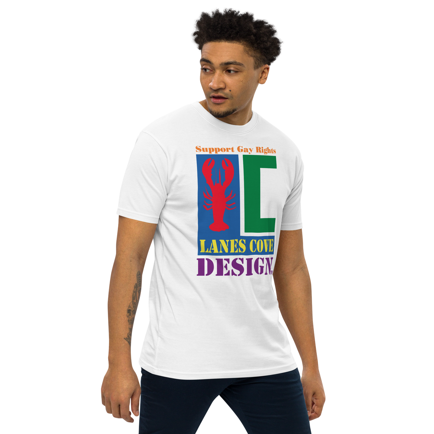 Support Gay Rights Men’s premium heavyweight tee