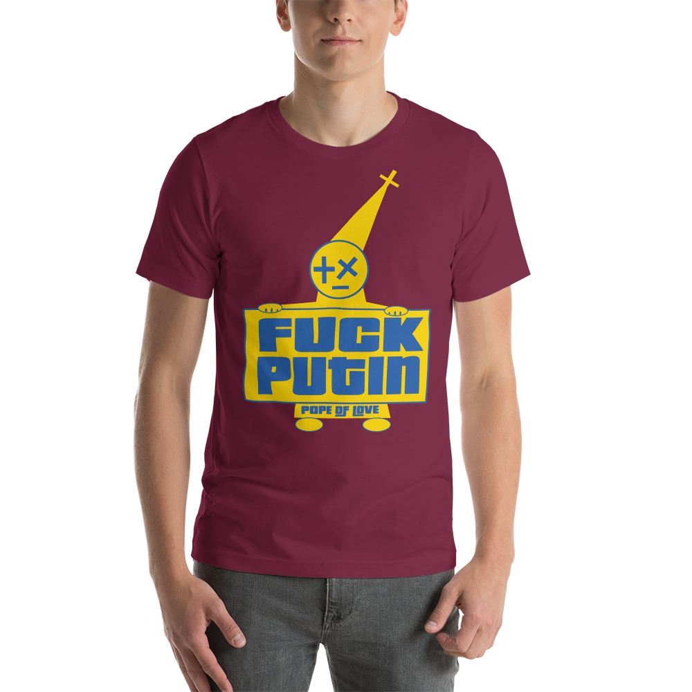 Pope Of Love Fuck Putin, Short-sleeve unisex t-shirt