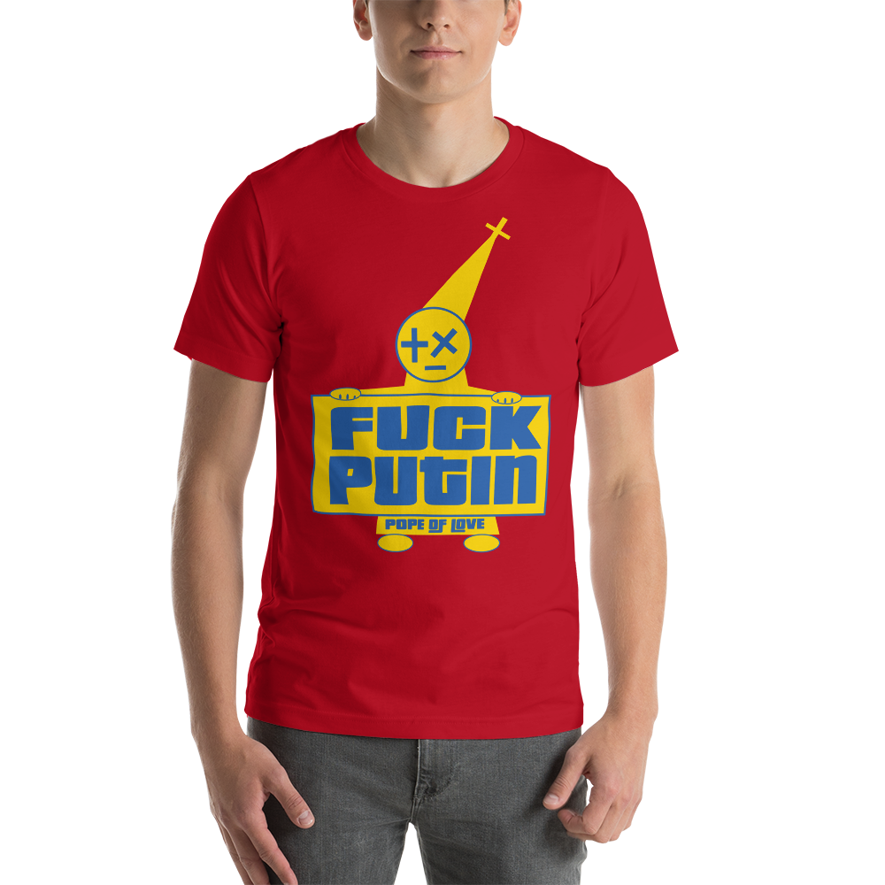 Pope Of Love Fuck Putin, Short-sleeve unisex t-shirt