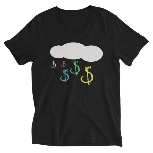 Raining Money, Unisex Short Sleeve V-Neck T-Shirt